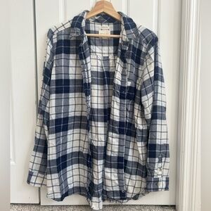 Boys Blue and White Plaid Shirt